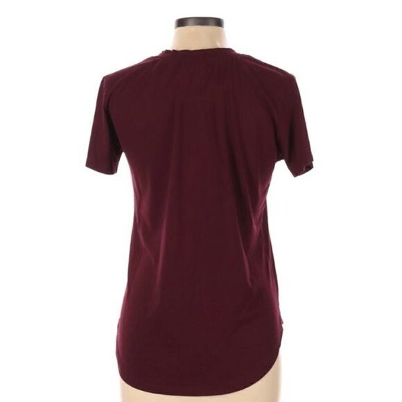 Maroon Short Sleeve with White Lace Pocket - Picture 2 of 5